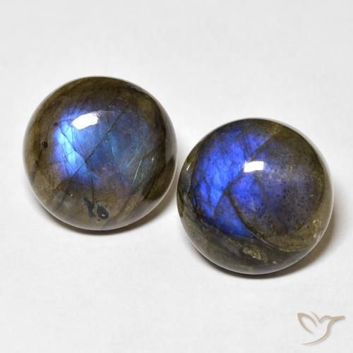 16.89ctw Naturale Multicolore Labradorite, Rotondo, Traslucido