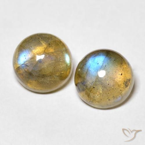 4.97ctw Naturale Multicolore Labradorite, Rotondo, Traslucido