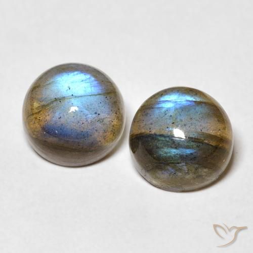 5.47ctw Naturale Multicolore Labradorite, Rotondo, Traslucido