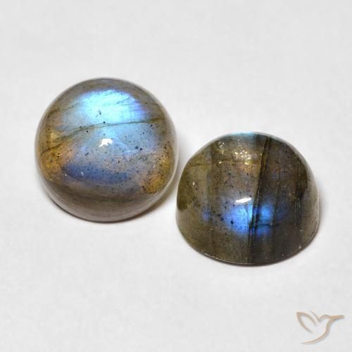Gemme di Labradorite Multicolore naturale da 5.47 ct, Rotondo, Traslucido