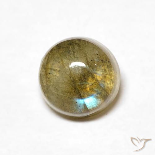 0.71ct Naturale Multicolore Labradorite, Rotondo, Traslucido