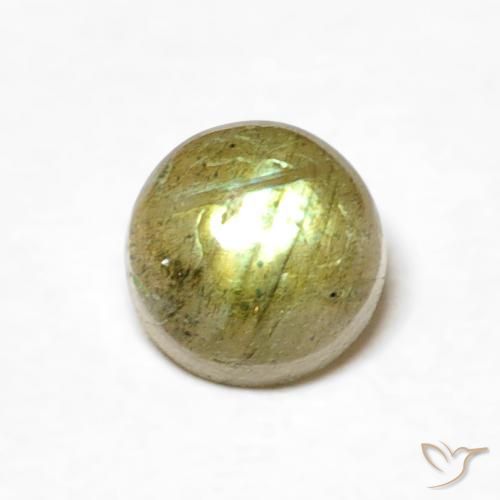 0.69ct Naturale Multicolore Labradorite, Rotondo, Traslucido