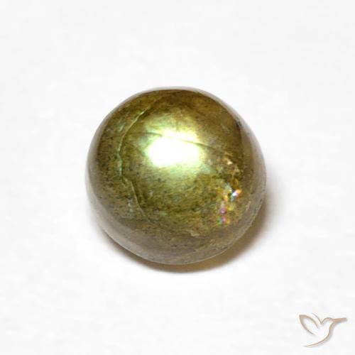 0.57ct Naturale Multicolore Labradorite, Rotondo, Traslucido