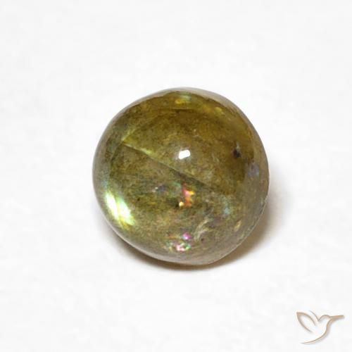 Labradorite Multicolore naturale da 0.57 ct, Rotondo, Traslucido