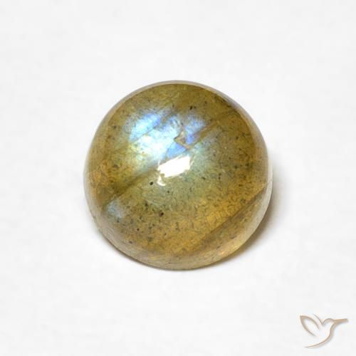 1.09ct Naturale Multicolore Labradorite, Rotondo, Traslucido