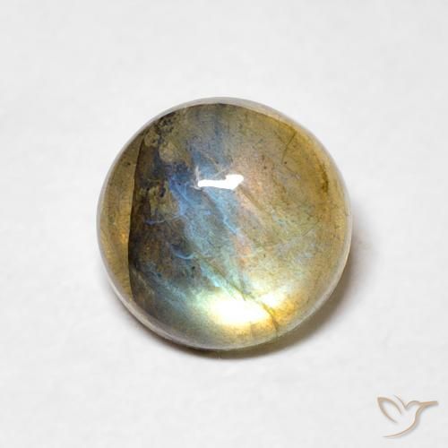 1.45ct Naturale Multicolore Labradorite, Rotondo, Traslucido