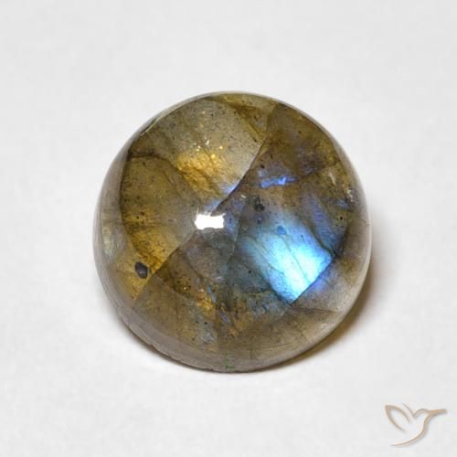 3.48ct Naturale Multicolore Labradorite, Rotondo, Traslucido