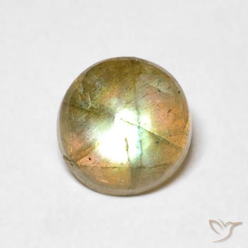 1.48ct Naturale Multicolore Labradorite, Rotondo, Traslucido