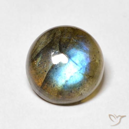 3.58ct Naturale Multicolore Labradorite, Rotondo, Traslucido