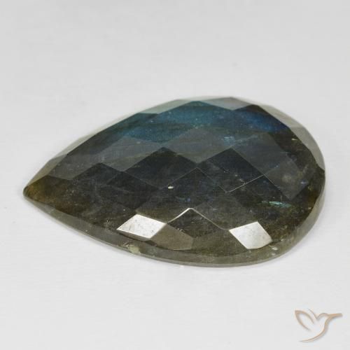 Labradorite Multicolore naturale da 49.73 ct, Forma a pera, Opaco