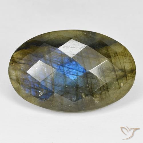 31.65ct Naturale Multicolore Labradorite, Ovale, Opaco