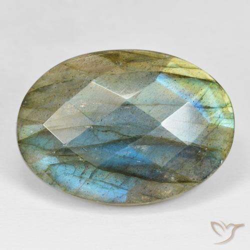 35.35ct Naturale Multicolore Labradorite, Ovale, Opaco
