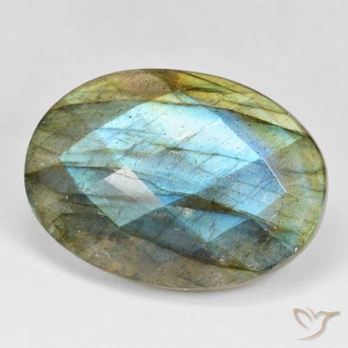Labradorite Multicolore naturale da 35.35 ct, Ovale, Opaco