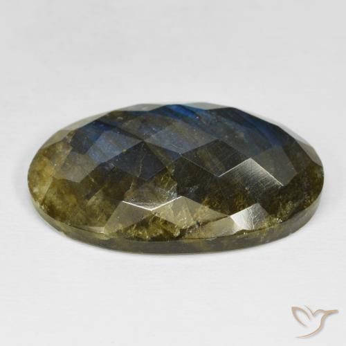 Labradorite Multicolore naturale da 39.69 ct, Ovale, Opaco