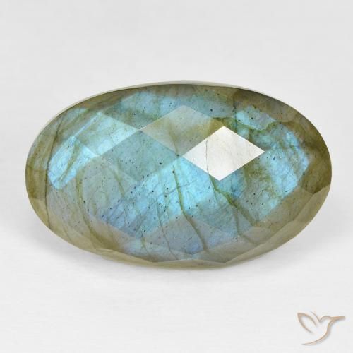 22.38ct Naturale Multicolore Labradorite, Ovale, Opaco