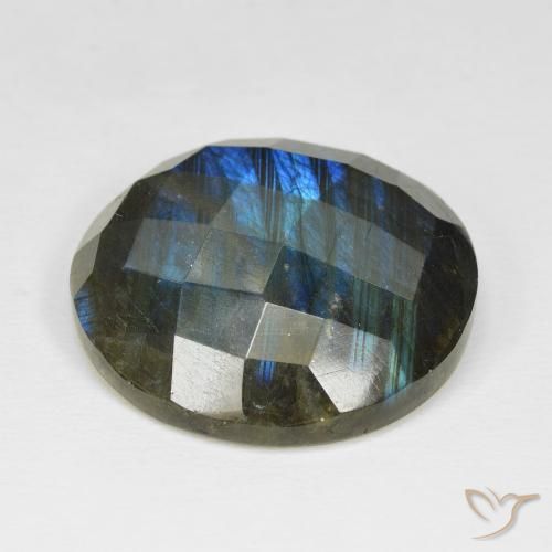 Labradorite Multicolore naturale da 40.65 ct, Rotondo, Opaco