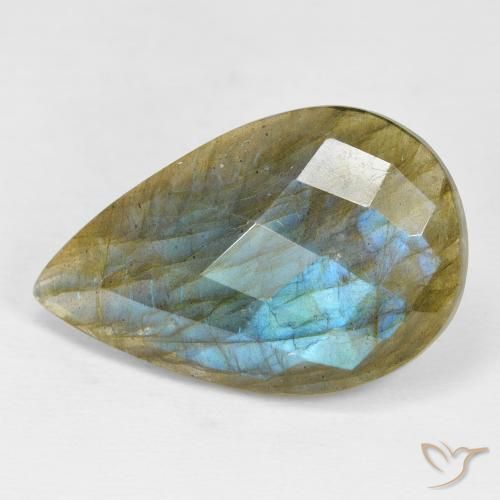 Labradorite Multicolore naturale da 17.99 ct, Forma a pera, Opaco