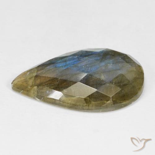 Labradorite Multicolore naturale da 17.99 ct, Forma a pera, Opaco