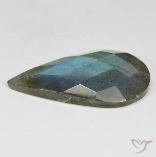 Labradorite Multicolore naturale da 31.85 ct, Forma a pera, Opaco