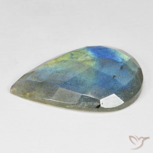 Labradorite Multicolore naturale da 28.45 ct, Forma a pera, Opaco