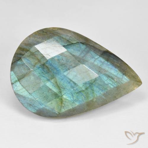Labradorite Multicolore naturale da 31.15 ct, Forma a pera, Opaco