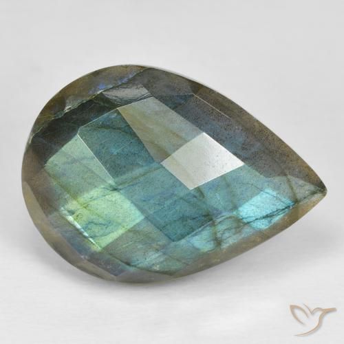 Labradorite Multicolore naturale da 24.15 ct, Forma a pera, Opaco