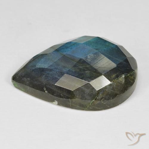 Labradorite Multicolore naturale da 24.15 ct, Forma a pera, Opaco