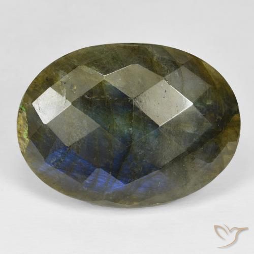 28.57ct Naturale Multicolore Labradorite, Ovale, Opaco