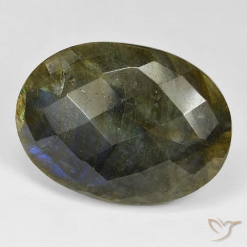 Labradorite Multicolore naturale da 28.57 ct, Ovale, Opaco
