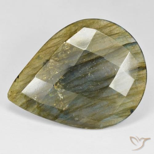 Labradorite Multicolore naturale da 34.55 ct, Forma a pera, Opaco
