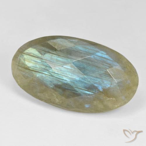 Labradorite Multicolore naturale da 35.20 ct, Ovale, Opaco