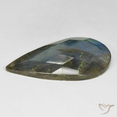 Labradorite Multicolore naturale da 35.49 ct, Forma a pera, Opaco