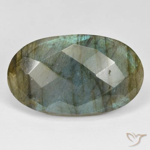 42.82ct Naturale Multicolore Labradorite, Ovale, Opaco