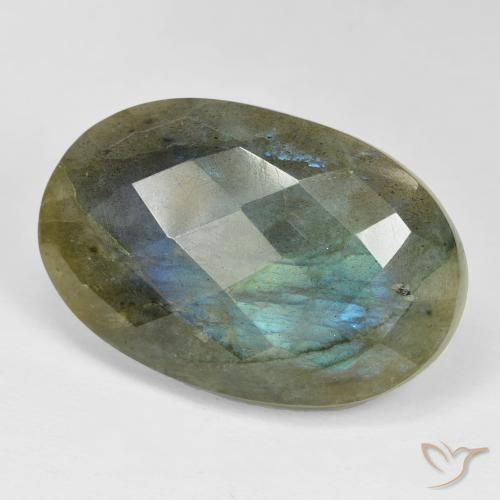 Labradorite Multicolore naturale da 30.17 ct, Ovale, Opaco
