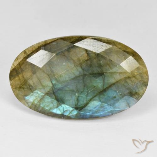 23.03ct Naturale Multicolore Labradorite, Ovale, Opaco