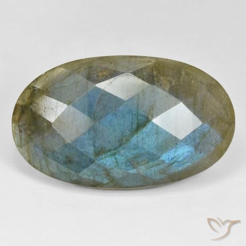 34.01ct Naturale Multicolore Labradorite, Ovale, Opaco
