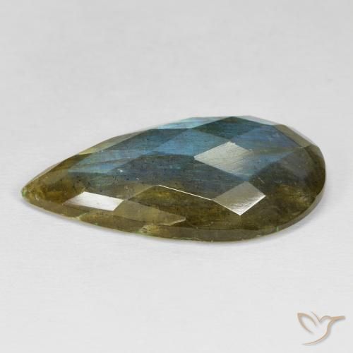 Labradorite Multicolore naturale da 25.95 ct, Forma a pera, Opaco