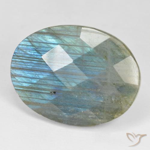 Labradorite Multicolore naturale da 31.61 ct, Ovale, Opaco