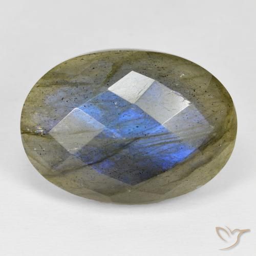 26.35ct Naturale Multicolore Labradorite, Ovale, Opaco