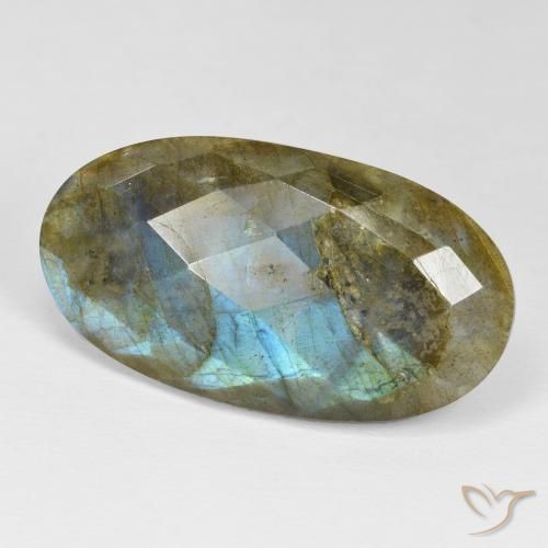 Labradorite Multicolore naturale da 26.56 ct, Ovale, Opaco