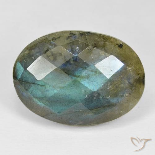24.18ct Naturale Multicolore Labradorite, Ovale, Opaco