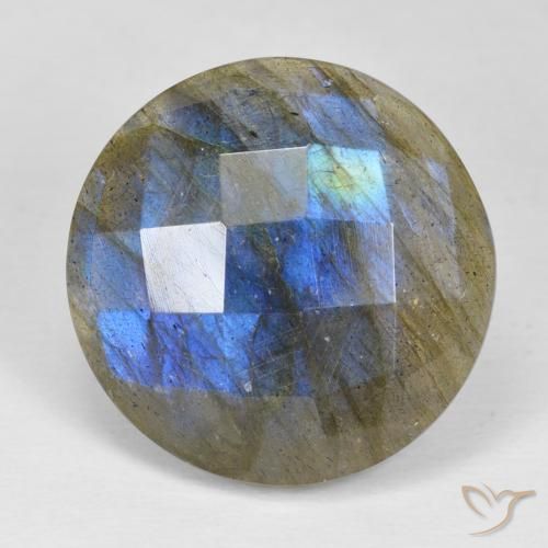 18.23ct Naturale Multicolore Labradorite, Rotondo, Opaco