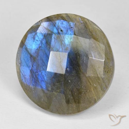 Labradorite Multicolore naturale da 18.23 ct, Rotondo, Opaco