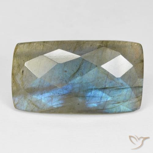 27.33ct Naturale Multicolore Labradorite, Taglio a baguette, Opaco