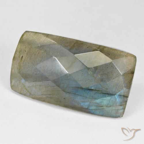 Labradorite Multicolore naturale da 27.33 ct, Taglio a baguette, Opaco