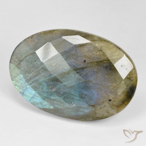 Labradorite Multicolore naturale da 37.43 ct, Ovale, Opaco