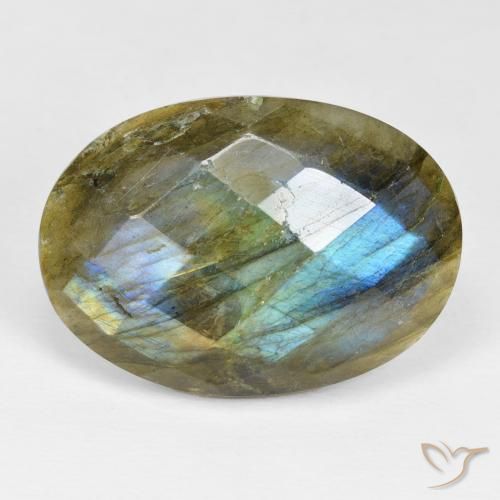 18.53ct Naturale Multicolore Labradorite, Ovale, Opaco