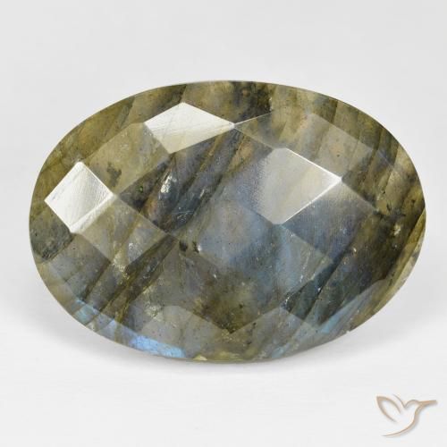 35.90ct Naturale Multicolore Labradorite, Ovale, Opaco