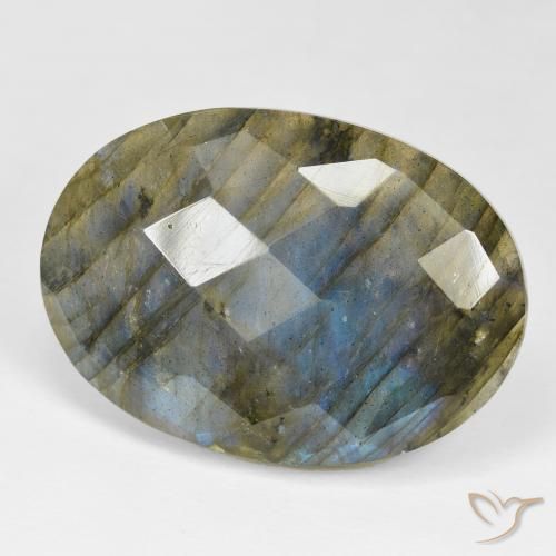 Labradorite Multicolore naturale da 35.90 ct, Ovale, Opaco