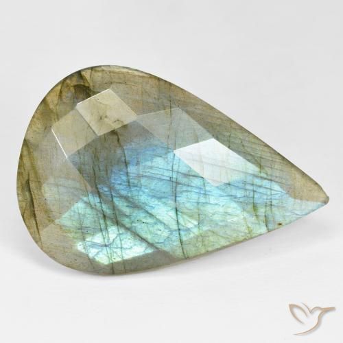 Labradorite Multicolore naturale da 32.16 ct, Forma a pera, Opaco
